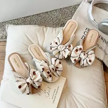 Тапочки-бабочки для девочек, детские жемчужные милые пляжные туфли, летняя мода, детские туфли на плоской подошве, принцесса, тапочки с открытым носком, простые, 2024 г., новинка 26 хаки