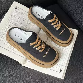 Тапочки Baotou Half для женской летней верхней одежды 2024 года, новые удобные туфли на толстой подошве One Step Lazy Retro 35 бежевый