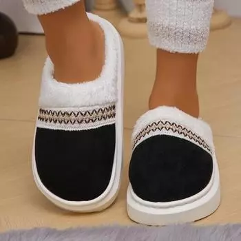 Тапочки Baotou Half, женская плюшевая верхняя одежда 2024 года, осень и зима, новые мягкие и симпатичные водонепроницаемые нескользящие тапочки для хлеба на плоской подошве 36