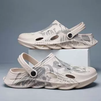 Тапочки Baotou, мужская летняя одежда, повседневная обувь с большой дыркой в голове, модные носимые пляжные сандалии 39 белый