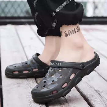 Тапочки Baotou мужские нескользящие и износостойкие сандалии для вождения на открытом воздухе спортивные сандалии с мягкой подошвой для пляжа 39 хаки