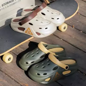 Тапочки Baotou Мужские сандалии Летние пляжные тапочки для отдыха на природе Домашние и хозяйственные сандалии 40-41 белый