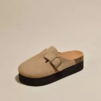 Тапочки Baotou, женская верхняя одежда, весна-лето 2025, новая платформа, обувь Boken, нишевая ретро-многофункциональная обувь, сандалии-бутерброды 35 песочный