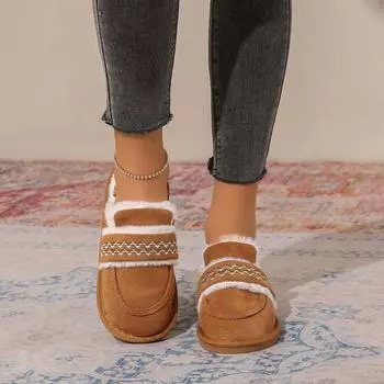 Тапочки Baotou, женские, осенние, новые, M Ller, удобные, с плоской подошвой, бархатные, внутренние, полутапочки 36 чёрный