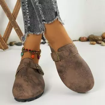 Тапочки Baotou женские пробковые тапочки большого размера римские туфли повседневные полутапочки ленивые тапочки прилив 36 чёрный