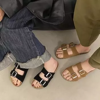 Тапочки большого размера мужские и женские одинаковые джинсовые синие двубортные ретро повседневные на плоской подошве удобные пляжные классные тапочки 35 синий