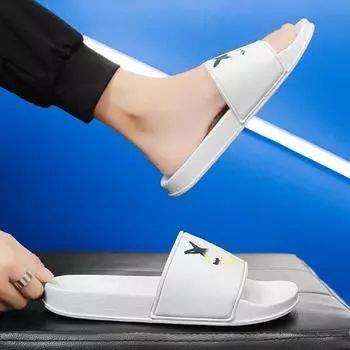 Тапочки большого размера Мужские тапочки Легкие парные односложные пляжные тапочки классные тапочки 36 белый