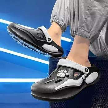 Тапочки бренда класса люкс, супер легкие черные шлепанцы, высокотехнологичные модные женские сандалии 2024 года, дешевая женская обувь, тренд 2024 года, теннис 35 черный белый