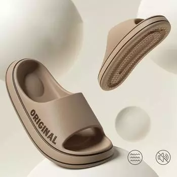 Тапочки Cloud с толстой подошвой, женские, летние, на мягкой подошве, на платформе, домашние тапочки, женские, для отдыха на открытом воздухе, повседневные, нескользящие, для пар 36-37 чёрный