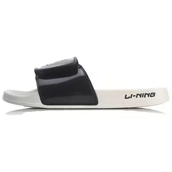Тапочки Disney X Li Ning Mickey Ln, удобные, универсальные, бесшумные, износостойкие, сандалии-слайдеры, обувь унисекс, цвет черный, белый AGAQ003-1 41