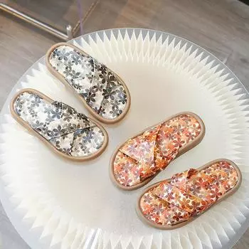 Тапочки для девочек на открытом воздухе, детские туфли принцессы с открытым носком и перекрестными ремешками, летние пляжные тапочки в стиле бохо для детей, нескользящие 23 красный