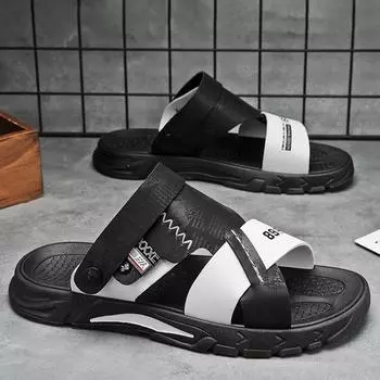 Тапочки для дома, для мужчин, для дома, для улицы, для вождения, мужские повседневные сандалии, для пляжа, износостойкие, модные, универсальные, мужская обувь, популярная модель 39
