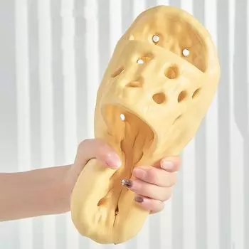 Тапочки для душа с полыми стенками, быстросохнущие, женские, легкие, нескользящие, для ванной, женские, с мягкой подошвой, домашние тапочки для сыра, женские 36 чёрный