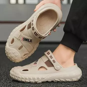 Тапочки для гостиной, прогулочные домашние тапочки, мужские оригинальные сандалии для взрослых, удобные мужские сандалии, мужские летние сандалии 41-42