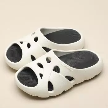 Тапочки для летних прогулок, мужская и женская пляжная обувь для пар, новая противоскользящая повышенная воздухопроницаемость 36-37 белый