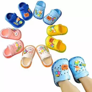 Тапочки для мальчиков и девочек. Домашние и уличные нескользящие детские пляжные сандалии с мягкой подошвой. Сандалии и тапочки. 21 розовый