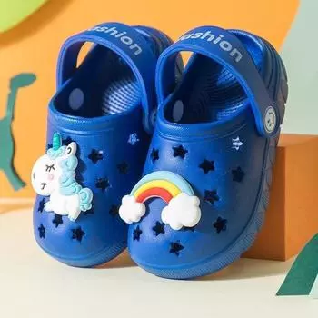 Тапочки для мальчиков и девочек, радужная обувь, летние детские уличные тапочки с животными для малышей, детские тапочки с героями мультфильмов 20 розовый