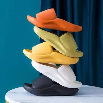 Тапочки для мужчин и женщин. Летние тапочки-ракушки для дома. Тапочки на толстой подошве для женщин. 36-37 жёлтый