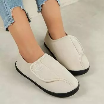 Тапочки для мужчин из замши, кожи, удобные, теплые, плюшевые, нескользящие, домашняя обувь для дома и улицы 36-37 бежевый