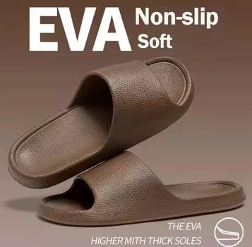 Тапочки для мужчин, летние женские тапочки из ЭВА с мягкой подошвой, домашние тапочки, сандалии на плоской подошве, пляжная обувь для улицы, мужские шлепанцы 36 чёрный