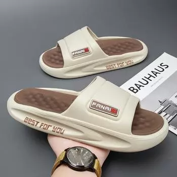 Тапочки для мужчин, летняя одежда для отдыха на открытом воздухе, домашний декор, толстая подошва, противоскользящие, классные тапочки, мужские спортивные тапочки 38/39 белый