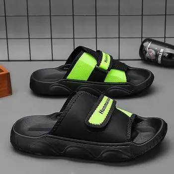 Тапочки для мужчин Мужские сандалии Пляжная обувь Обувь для мужчин Износостойкая Проветриваемая Для дома и улицы Мягкая и удобная Новая 38 зелёный