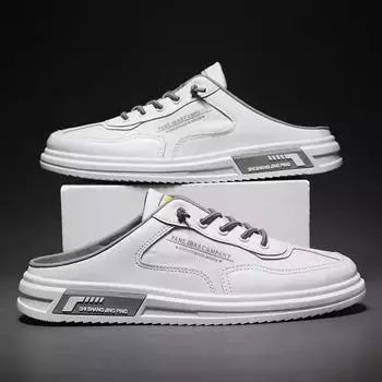 Тапочки для мужчин парусиновая обувь летняя студенческая универсальная обувь для ходьбы на открытом воздухе мужская дышащая повседневная обувь на плоской подошве мужские полутапочки 39