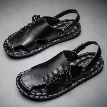 Тапочки для мужчин, плоские кожаные пляжные туфли, итальянский стиль, мужские тапочки, качественные сандалии для ванной, мужские сандалии-слайды Sandalia Feminino Luxo 38