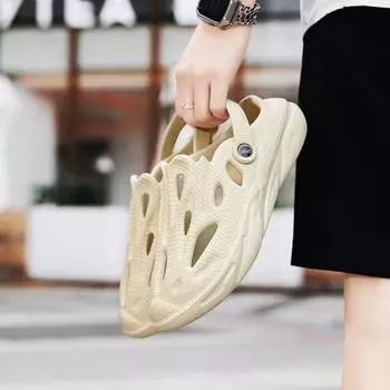 Тапочки для мужчин, уличные сандалии, мужская пляжная обувь, повседневная обувь для взрослых, новинка 2025 года из ПВХ, стиль 2024 года, высококачественная модная резина 39