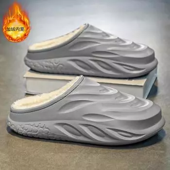 Тапочки для мужчин Унисекс Обувь для мужчин Домашние тапочки Домашние хлопковые тапочки Хлопок Мягкие и удобные Нескользящие Водонепроницаемые 36 чёрный