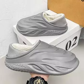 Тапочки для мужчин Унисекс Обувь для мужчин Домашние тапочки Домашние хлопковые тапочки Хлопок Мягкие и удобные Нескользящие Водонепроницаемые 36-37 бежевый