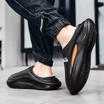 Тапочки для пар из ЭВА, зимние, бархатные, теплые, уличные, модные, универсальные, удобные, мужские, водонепроницаемые, для хлеба 36-37 бежевый