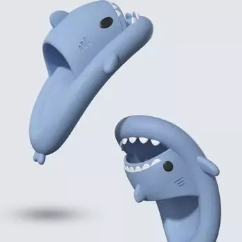 Тапочки для пар с толстой подошвой в виде акулы, женские тапочки из ЭВА, домашние тапочки с милыми мультяшными героями 36/37 фиолетовый