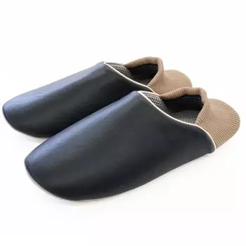 Тапочки для предотвращения стихийных бедствий в помещении Babouche Room Shoes, защитные тапочки размера L, черные [Okumura]