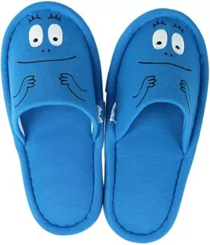 Тапочки для родителей и детей, одинаковые тапочки с милым персонажем Barbapapa, синие для мамы 24 см [базовый стандарт] женские