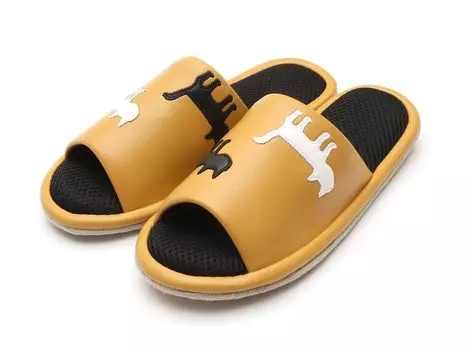 Тапочки для шитья в виде силуэта кошки Тапочки Матано Комнатная обувь Милые Стильные [ATSUKO MATANO] [Atsuko Cat] (Желтый, Л) жёлтый