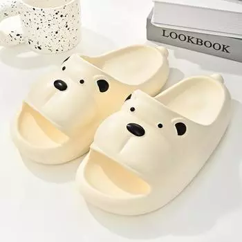 Тапочки для ванной комнаты, домашние шлепанцы из ЭВА, летние повседневные нескользящие шлепанцы, обувь для собак с героями мультфильмов на толстой подошве 36-37 коричневый