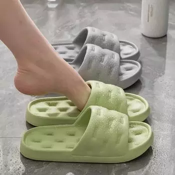 Тапочки для ванной комнаты EVA унисекс быстросохнущие домашние тапочки женские удобные шлепанцы с мягкой подошвой большого размера без отверстий 36-37 белый