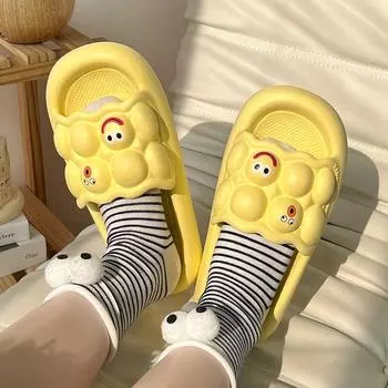 Тапочки для ванной комнаты на толстой платформе, женские тапочки-облака, модные сандалии для дома из ЭВА с мягкой подошвой, нескользящие шлепанцы для мужчин 36-37 коричневый