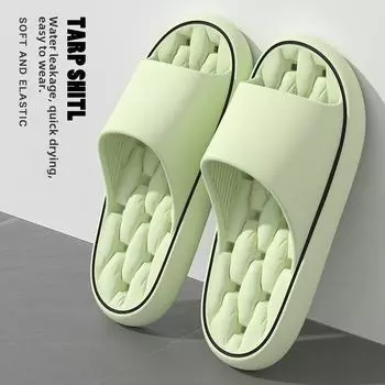 Тапочки для ванной комнаты с протеканием, нескользящие тапочки в женской спальне, нескользящие и дезодорирующие тапочки из ЭВА 44-45 чёрный