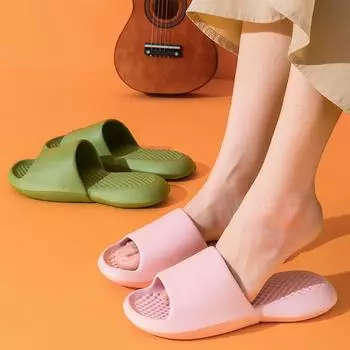 Тапочки для ванной комнаты женские толстые нескользящие внутренние противоскользящие дезодорирующие тапочки мужские женские мягкие сандалии 36 оранжевый