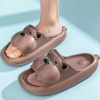 Тапочки для женщин и мужчин, летние домашние, для пар, для ванной комнаты с толстой подошвой и противоскользящим рисунком, для ванной, для рисования мультфильмами 36-37 розовый