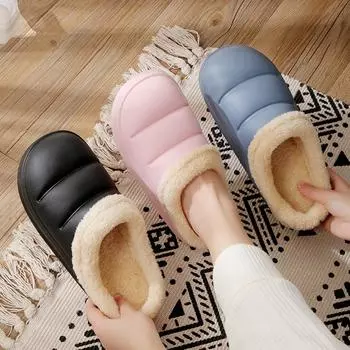 Тапочки для женщин и мужчин, зимние, плюшевые, сохраняющие тепло, плоская домашняя обувь, мягкие, удобные, женские туфли, тапочки из ЭВА, хлопковые, карамельного цвета, 36-45 36 оранжевый