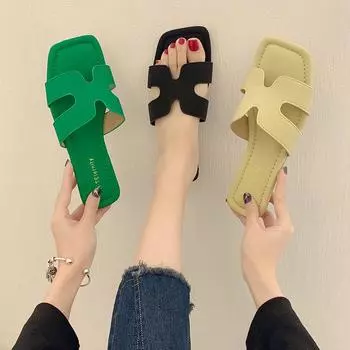 Тапочки для женщин, женская летняя обувь 2022 года, шлепанцы, женские повседневные туфли на плоской подошве, шлепанцы, дизайнерская модная пляжная обувь 35 белый