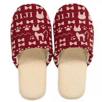Тапочки Доставка Служба Вязаные Тапочки 62412 Jiji Knit [Senko] Kiki s (красный)