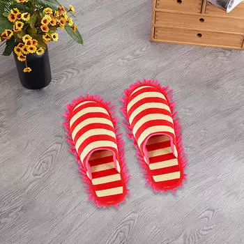 Тапочки Easy Clean Floor для легкой уборки пыли и мытья полов красный