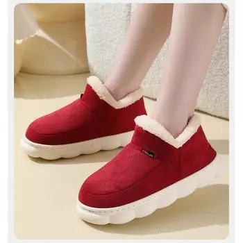 Тапочки, хлопковые туфли и плюшевые зимние ботинки на толстой подошве 36-37 хаки