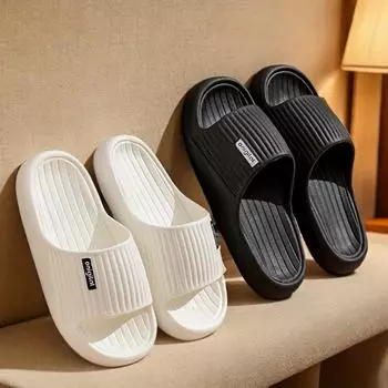 Тапочки и сандалии — повседневные, с открытым носком, на низком каблуке, в полоску, удобные в любой сезон, удобные в носке | Повседневные тапочки | Сандалии из ЭВА 36-37 белый