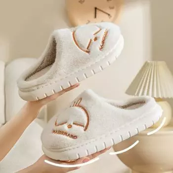 Тапочки из хлопка с кроликом, женские, зимние, для дома, теплые, с толстой подошвой, для пары, милые, хлопковые тапочки для мужчин 36-37