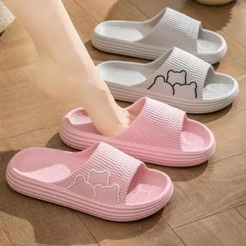 Тапочки из ЭВА для летнего домашнего использования, для купания в ванной, противоскользящие, износостойкие тапочки для женщин и мужчин в помещении и на улице 35-36 зелёный